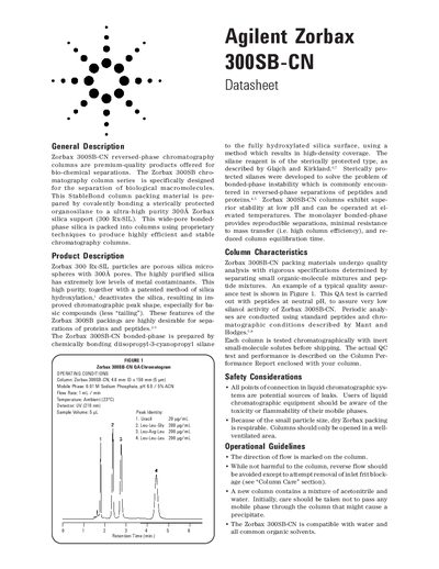 Agilent Zorbax 300SB-CN Datasheet