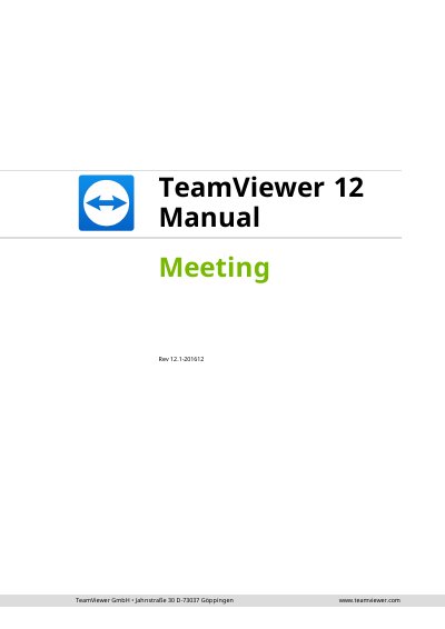 TeamViewer 12 Meeting Manual - cover page