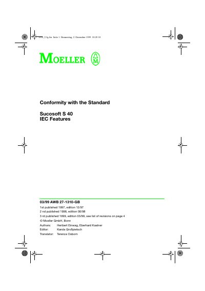 Sucosoft S 40 IEC Features Datasheet - cover page
