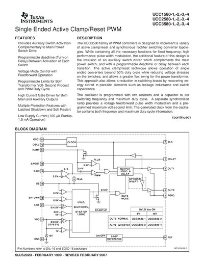 Texas Instruments UCC1580/UCC2580/UCC3580 Datasheet - cover page