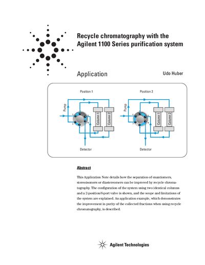 Agilent 1100 Series Purification System Recycle Chromatography Application Note - cover page