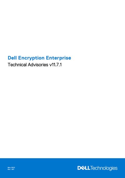 Dell Encryption Enterprise v11.7.1 Technical Advisories - cover page