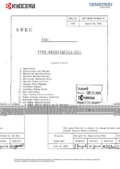 KYOCERA KHS057QV1CJ-G01 handbook - cover page