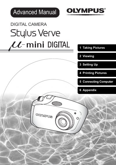 Olympus Stylus Verve LE mini DIGITAL Camera User Manual - cover page