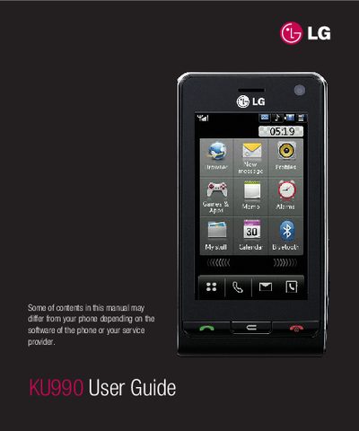 LG KU990 Phone User Guide - cover page