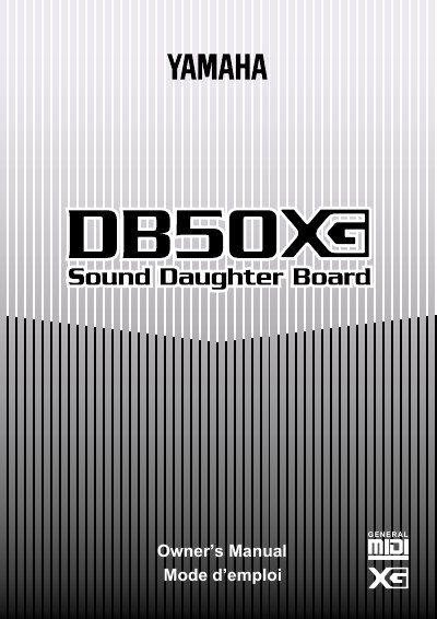 Yamaha DB50XG Sound Daughter Board Owner's Manual - cover page