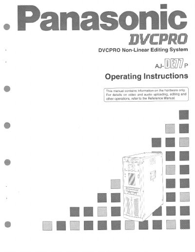 Panasonic AJDE77 Manual - cover page
