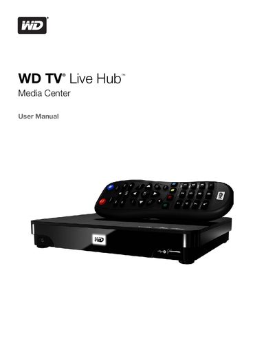 WD TV Live Hub Media Center User Manual - cover page
