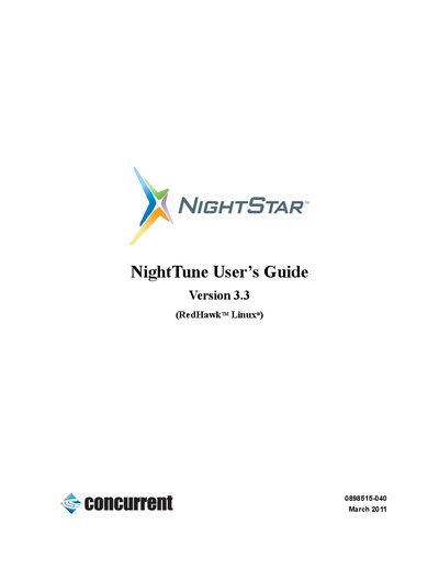 Concurrent NightTune User Manual - cover page