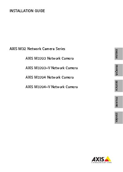 Axis M32 Series Installation Guide - cover page