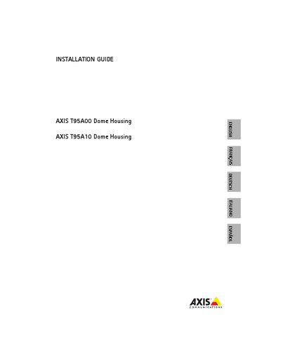 Axis T95A00/T95A10 Dome Housing Installation Guide - cover page