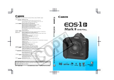 Canon EOS-1Dcamera Manual - cover page