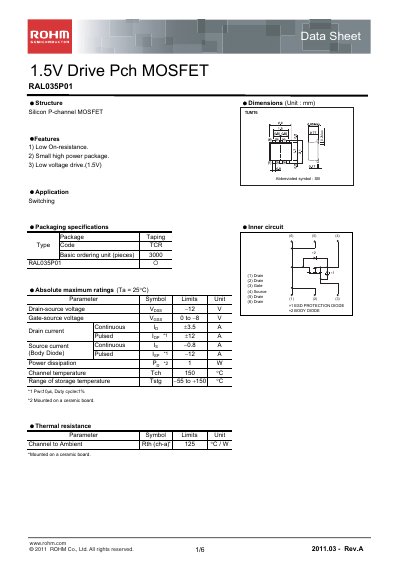 ROHM RAL035P01 Manual - cover page