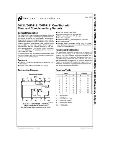 National Semiconductor 54121/DM54121/DM74121 handbook - cover page