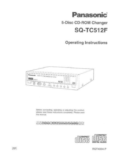 Panasonic SQ-TC512F 5-Disc CD-ROM Changer Operating Instructions - cover page