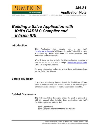 Pumpkin AN-31 Application Note - cover page