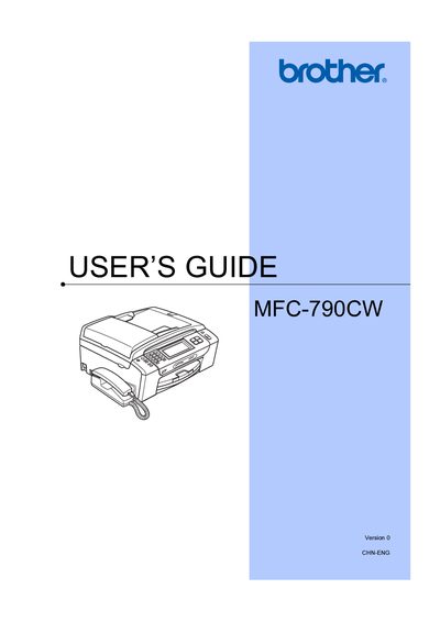 Brother MFC-790CW User Manual - cover page