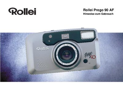 Rollei Prego 90 AF Camera User Manual - cover page