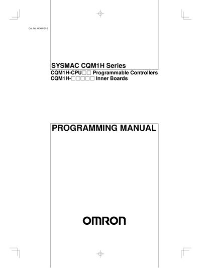Omron SYSMAC CQM1H Series Programming Manual - cover page
