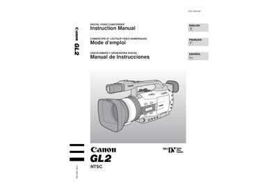 Canon GL2 Digital Video Camcorder User Manual - cover page