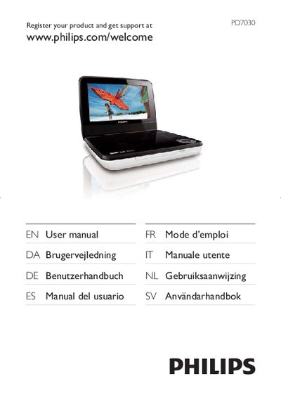 Philips PD7030 Portable DVD Player User Manual - cover page