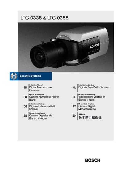 Bosch LTC 0335 / LTC 0355 Installation Manual - cover page