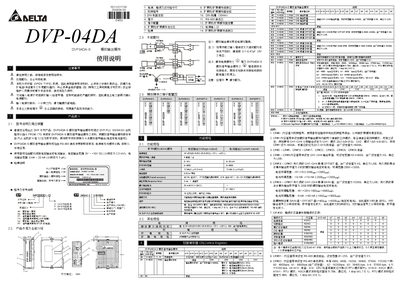Delta DVP04DA-S Analog Output Module User Manual - cover page