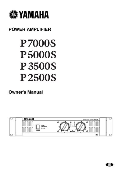 Yamaha P7000S/P5000S/P3500S/P2500S Power Amplifier Owner's Manual