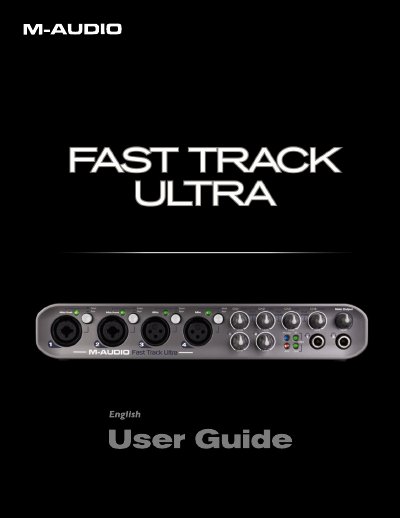 M-Audio Fast Track Ultra User Guide - cover page