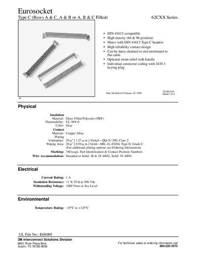 3M - 3M Interconnect Solutions Division 6801 River Place Blvd. Austin TX 78726-9000 For technical sales(2)