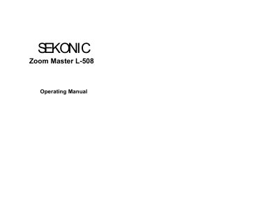 Sekonic Zoom Master L-508 Operating Manual - cover page