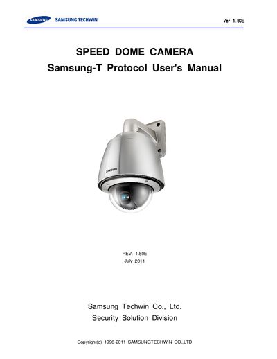 Samsung Techwin Samsung-T Protocol User Manual - cover page