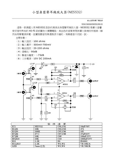 NE5532 Small Body Sound Earphone Amplifier User Manual - cover page