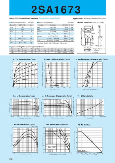 Allegro Sanken 2SA1673 Datasheet - cover page