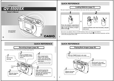 Casio QV-5500SX Digital Camera Owner's Manual - cover page