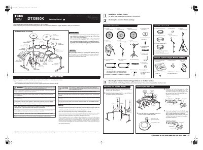 Yamaha DTX950K Electronic Drum Kit Assembly Manual - cover page