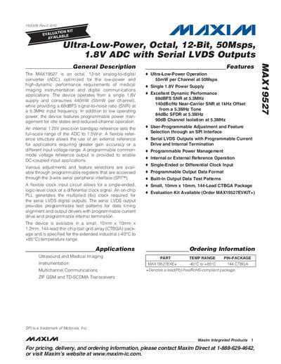 Maxim MAX19527 Datasheet - cover page