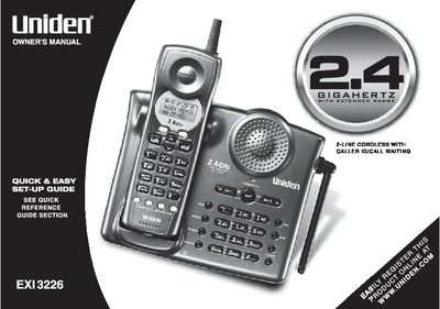Uniden EXI3226 Manual - cover page