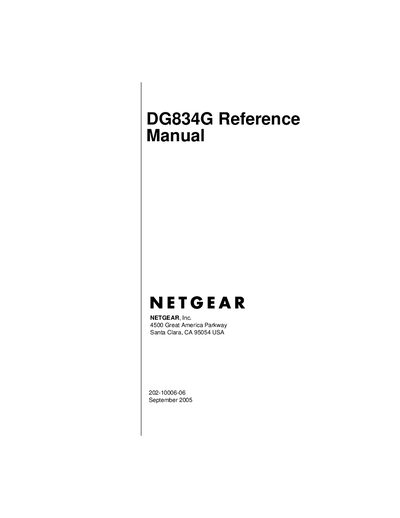 Netgear DG834G Reference Manual