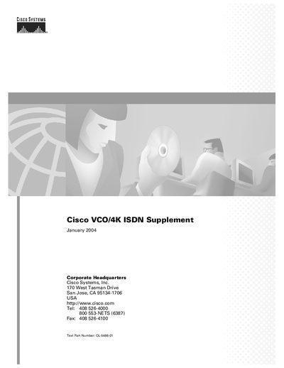 Cisco VCO/4K ISDN Supplement Manual - cover page