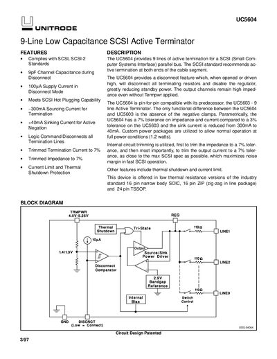 Unitrode UC5604 Data Sheet - cover page