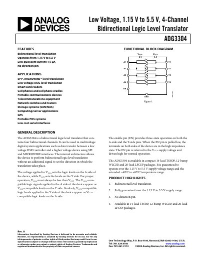 Analog Devices ADG3304 Handbook - cover page