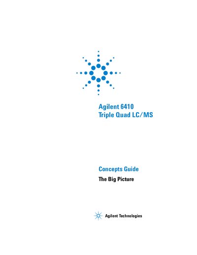 Agilent 6410 Triple Quad LC/MS Concepts Guide - cover page