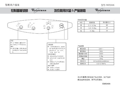 Whirlpool WI5231Swashing machine user manual - cover page