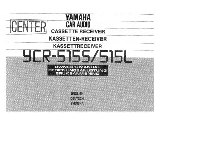 Yamaha YCR-5155/515L Cassette Receiver Installation and Operation Manual - cover page