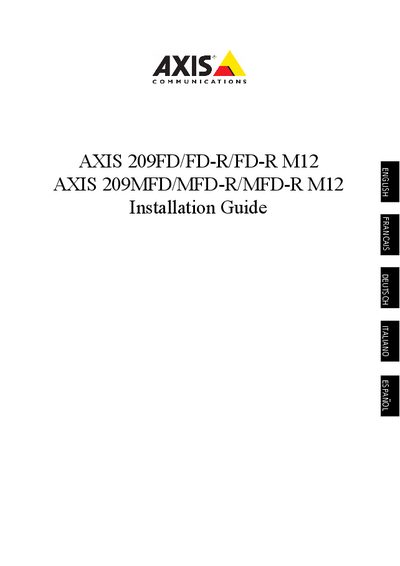 Axis 209FD/209FD-R/209FD-R M12/209MFD/209MFD-R/209MFD-R M12 Installation Guide - cover page