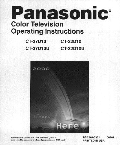 Panasonic CT-27D10/CT-27D10U/CT-32D10/CT-32D10U Manual - cover page