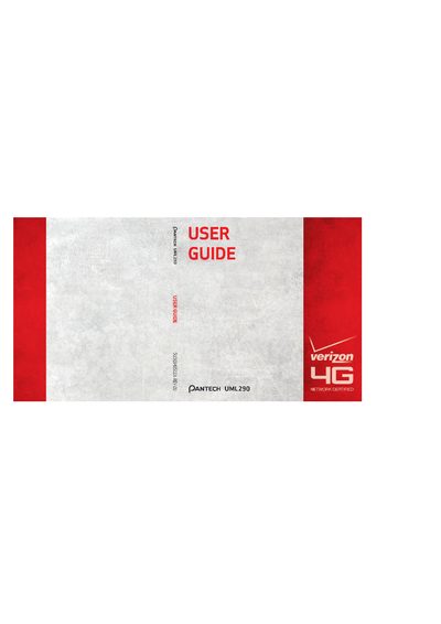 Pantech UML290 User Manual - cover page