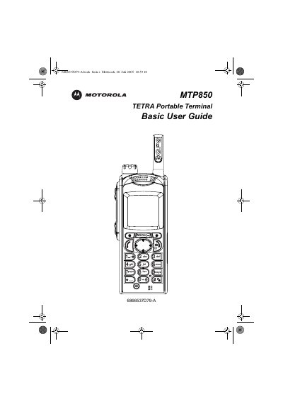 Motorola MTP850 TETRA Portable Terminal Basic User Guide - cover page