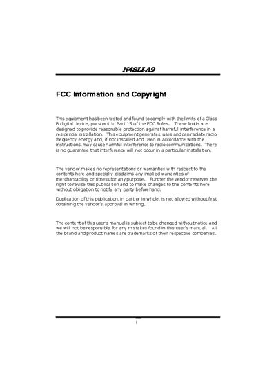 N4SLI-A9 motherboard user manual - cover page
